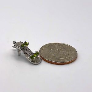 925 Sterling Silver High Heel Charm with Peridot Swarovski Crystals